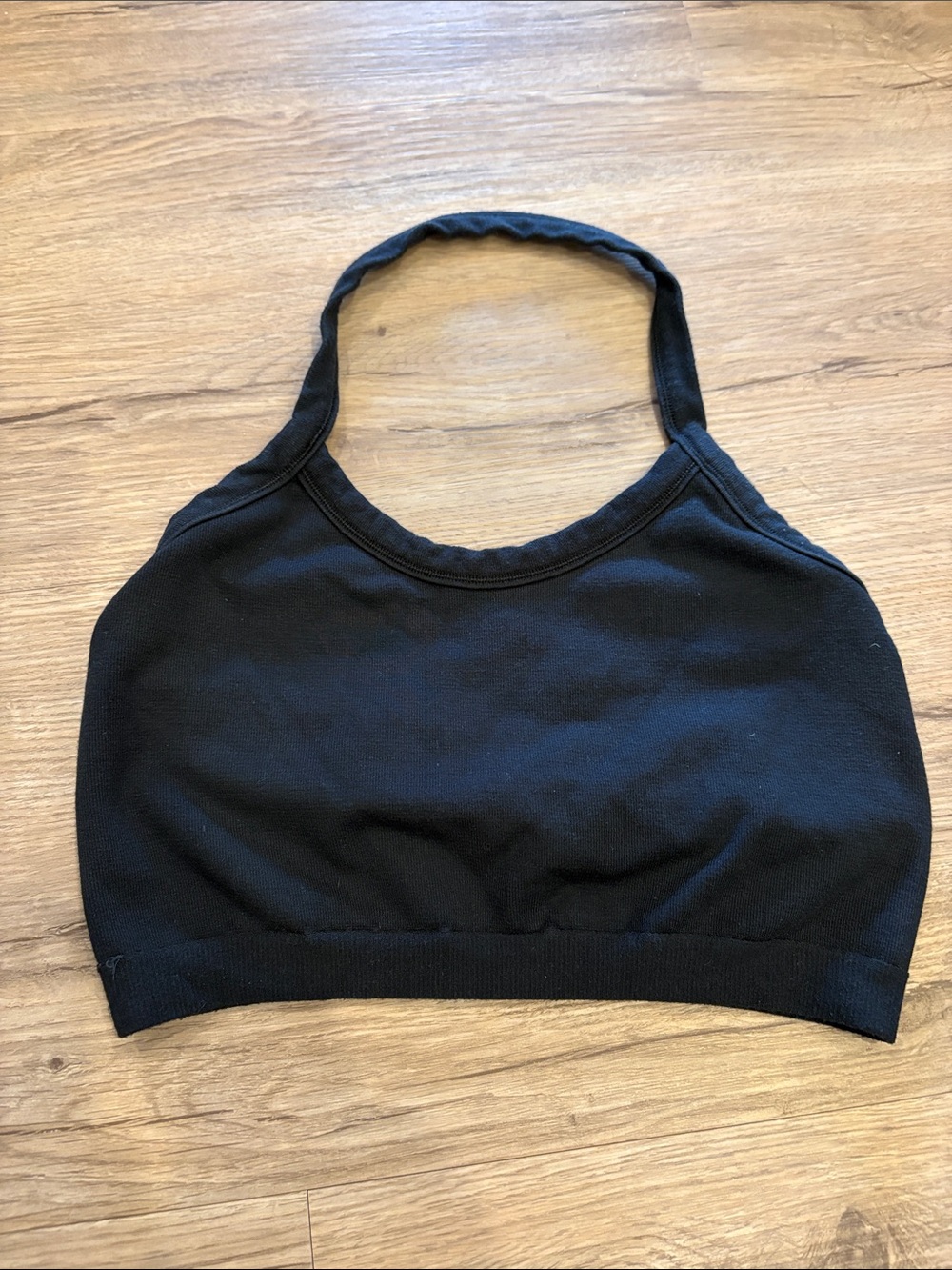 TNA Black Halter Crop Sports Top